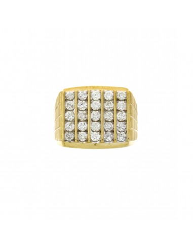 Natural 2.00ct Diamond Mens Ring 10KT Yellow Gold Véritable concentré