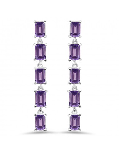 5.50 Carat Genuine Amethyst .925 Sterling Silver Earrings shop