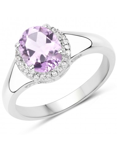 1.93 Carat Genuine Amethyst and White Topaz .925 Sterling Silver Ring ouvre sa boutique