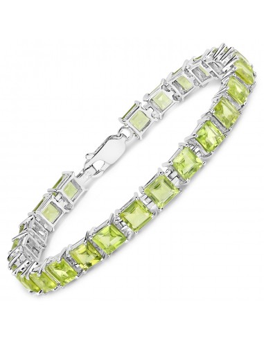 15.00 Carat Genuine Peridot .925 Sterling Silver Bracelet Vous souhaitez 