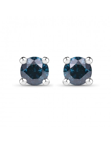 0.21 Carat Genuine Blue Diamond .925 Sterling Silver Earrings Venez acheter