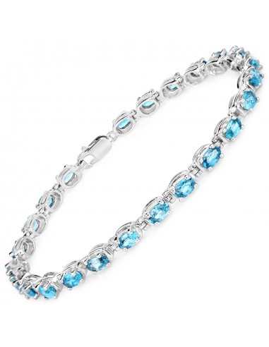 7.92 Carat Genuine Blue Zircon .925 Sterling Silver Bracelet de l' environnement