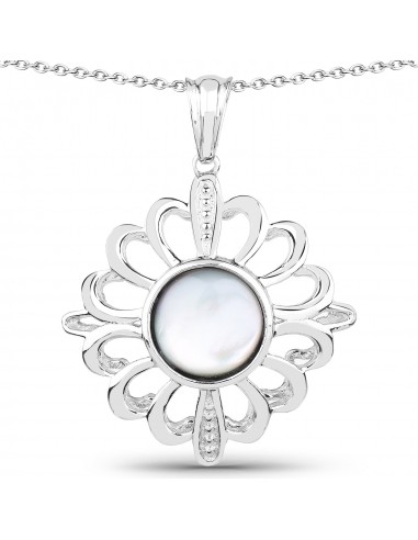 3.28 Carat Genuine Pearl .925 Sterling Silver Pendant Profitez des Offres !