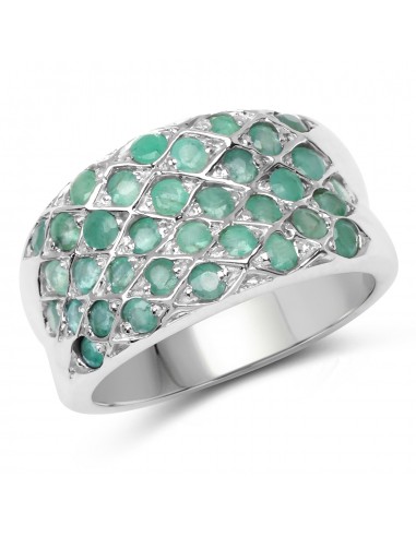 1.02 Carat Genuine Emerald .925 Sterling Silver Ring en ligne