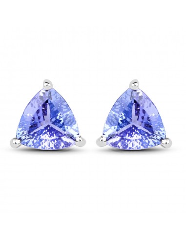 1.65 Carat Genuine Tanzanite 14K White Gold Earrings prix