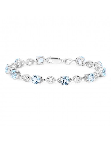 10.50 Carat Genuine Blue Topaz Sterling Silver Bracelet de la marque