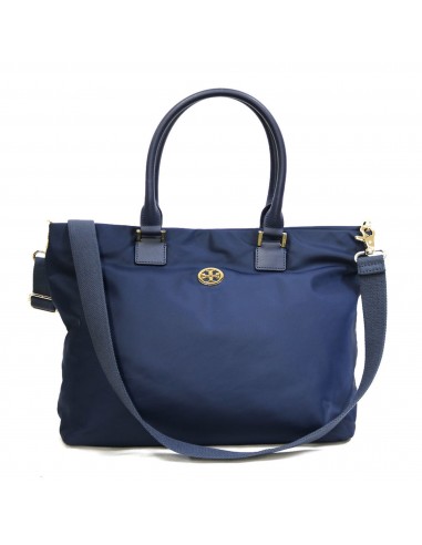 Tory Burch Nyron Shoulder Bag 2way Handbag Tote Nylon Navy Womens Mens basket pas cher