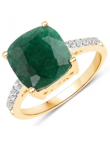 4.52 Carat Dyed Emerald and White Topaz .925 Sterling Silver Ring suggérées chez