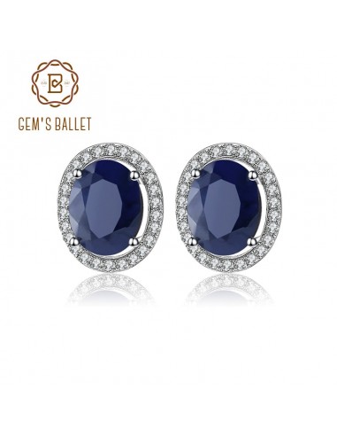 Sterling Silver Natural Blue Sapphire Stud Earrings for Women Les magasins à Paris et en Île-de-France