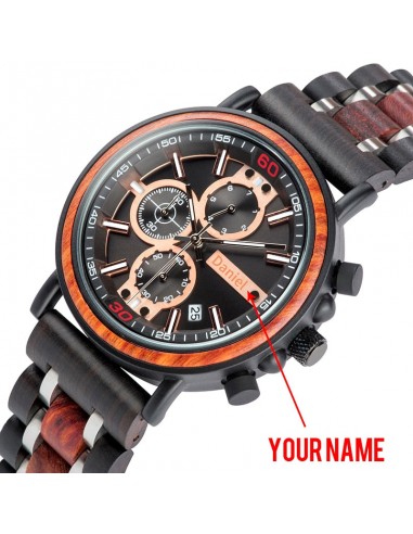 Wood Personalized Chronograph Watch for Men brillant des détails fins