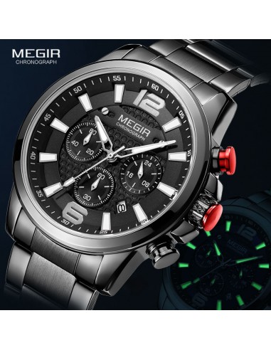 Stainless Steel Chronograph Quartz Watch for Men la livraison gratuite