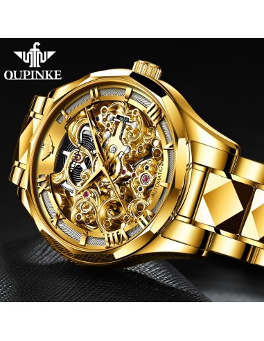 Gold Tungsten Steel Automatic Watch with Sapphire Crystal for Men JUSQU'A -70%! 