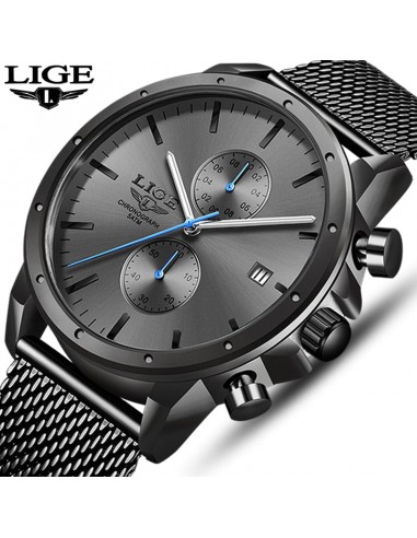 Stainless Steel Chronograph Quartz Sports Watch for Men Comparez plus de prix