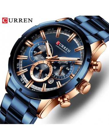 Stainless Steel Quartz Chronograph Wristwatch for Men Comparez plus de prix