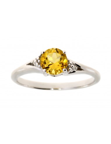 Natural .71ct Citrine Diamond Ring Sterling Silver ou a consommer sur place