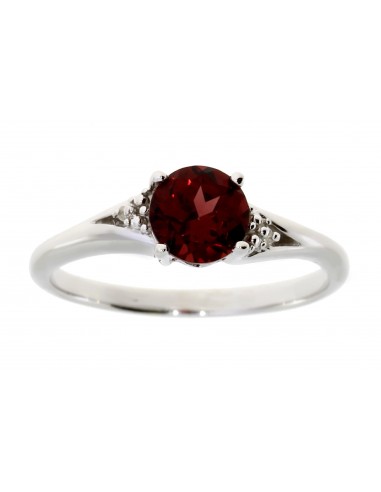 Genuine 1.01ct Garnet Diamond Ring Sterling Silver acheter