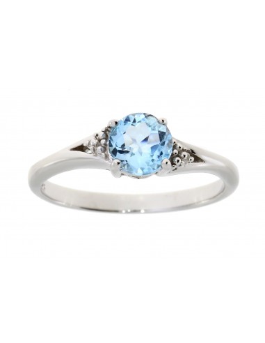 Natural 1.01ct Blue Topaz Diamond Ring Sterling Silver 2 - 3 jours ouvrés.