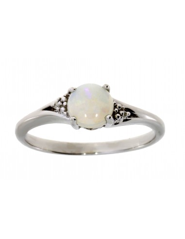 Genuine .01ct Opal Diamond Ring Sterling Silver en ligne