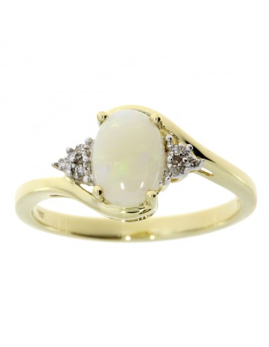 Natural .02ct Opal Diamond Ring 10KT Yellow Gold hantent personnes