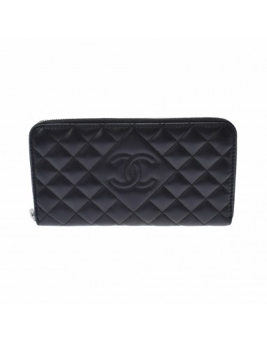 CHANEL Matrasse Long Zip Black Ladies Lambskin Wallet Shindo le concept de la Pate a emporter 