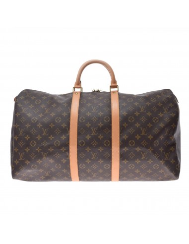 LOUIS VUITTON Monogram Keepall 55 Brown M41424 Unisex Canvas Boston Bag france