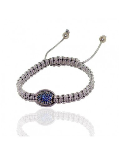 1.62ct Blue Sapphire Bead Macrame Bracelet .925 Sterling Silver Handmade Jewelry Paris Déstockage Promo