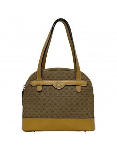 Gucci Handbag Beige Yellow Old Mini Boston Bag PVC Leather GUCCI Ladies Design Jusqu'à 80% De Réduction