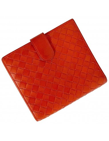 Bottega Veneta Red Intrecciato 114073 Leather BOTTEGA VENETA Coin Purse Ladies Bi-Fold Wallet acheter