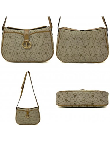 Christian Dior Shoulder Bag Gray Beige Gold Honeycomb PVC Leather Ladies CD Paris Déstockage Promo