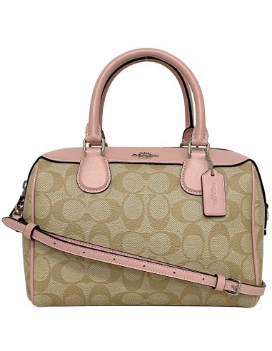 Coach Bag Beige Pink Signature F32203 PVC Leather COACH Boston Shoulder Women's Handbag Vous souhaitez 