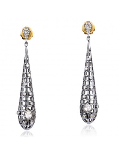 1.80ct Diamond 18kt Gold .925 Sterling Silver Women Dangle Earrings Gift Jewelry pour bénéficier 