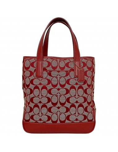 Coach Handbag Red Signature 6092 Canvas Leather COACH Tote Bag Mini Ladies livraison et retour toujours gratuits