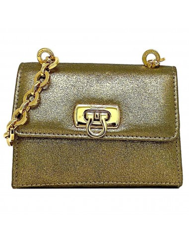 Salvatore Ferragamo Ferragamo Chain Bag Gold Gancini 214771 Leather GP Salvatore Ladies Mini Shoulder Profitez des Offres !