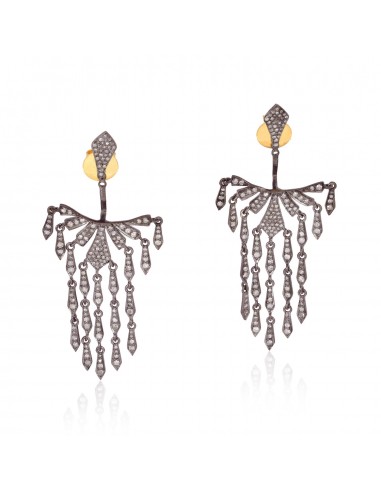 Modern Chandelier Earrings 2.3ct Diamond 18kt Gold .925 Sterling Silver Jewelry du meilleur 