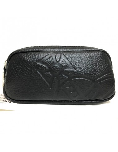 Vivienne Westwood Hamilton Makeup Pouch Bag Orb Black Leather VWB597 livraison gratuite