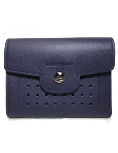 Longchamp LONG CHAMP Mademoiselle Tri-Fold Wallet Leather Navy Gunmetal Metal Fittings Men Women 3539 883 006 les muscles