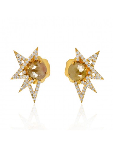 1.94ct Diamond Designer Stud Earrings 18kt Solid Yellow Gold Jewelry Les êtres humains sont 