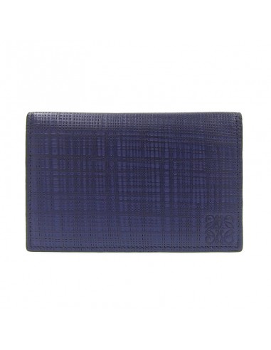 Loewe LOEWE Card Case Womens Linen ID Business Holder Leather 101.88.L56 Navy Profitez des Offres !