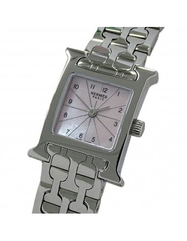 Hermes HERMES Watch Ladies H Mini Pink Shell Quartz Stainless SS HH1.110 Polished est présent 