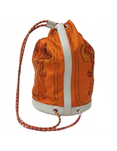 Hermes HERMES bag ladies shoulder rucksack body Soicool 22 silk leather orange gray  Q engraved drawstring type À commander