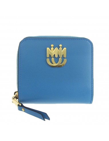 MIU wallet ladies bi-fold leather turquoise blue Comment ça marche