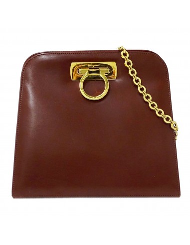 Salvatore Ferragamo Bag Women's Shoulder Gancini Leather Brown Red Jusqu'à 80% De Réduction