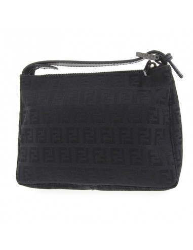 Fendi FENDI Bag Ladies Mini Handbag Hand Pouch Zucchino Leather Canvas 8N0001 038 Black pour bénéficier 