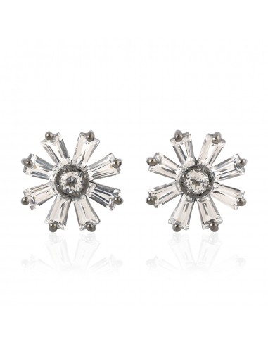 White Topaz Stud Earrings 925 Sterling Silver 10k Gold Jewelry la livraison gratuite