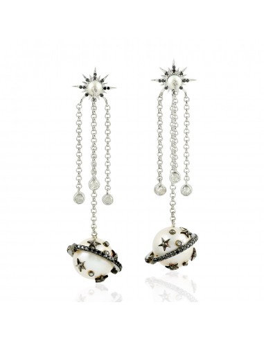 25.86ct Natural Pearl Chandelier Earrings 925 Sterling Silver Jewelry Les magasins à Paris