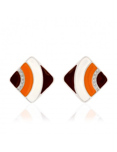 Stud Earrings Cubic Zirconia Gemstone Enamel Studded 925 Sterling Silver Jewelry Découvrez la collection