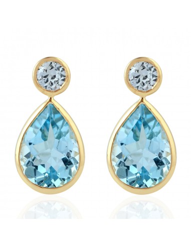 5.17ct Sapphire Stud Earrings 18k Yellow Gold Topaz Jewelry Les êtres humains sont 