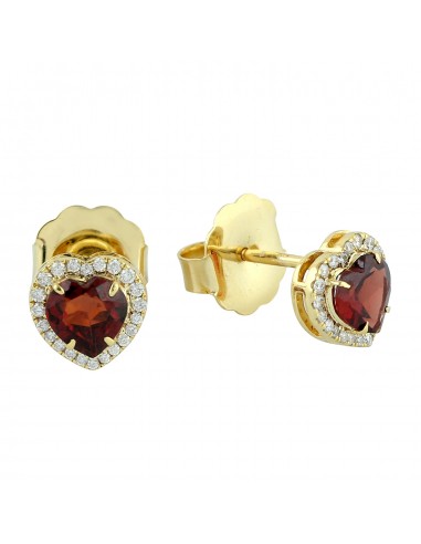 1.85ct Natural Rhodolite Garnet Stud Earrings 14k Yellow Gold Diamond Jewelry de la marque