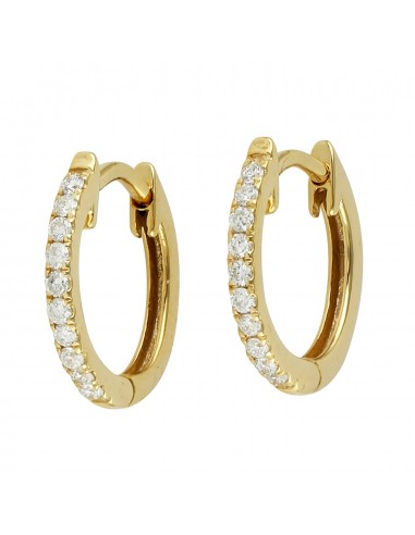 0.12ct Natural Diamond Huggie Earrings 18k Yellow Gold Jewelry pour bénéficier 