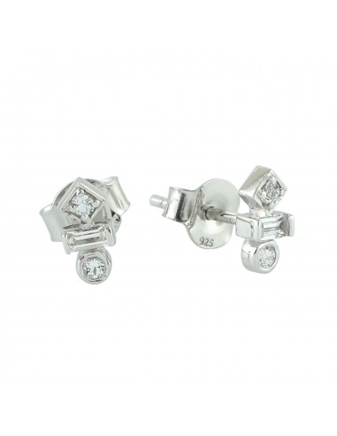 0.24ct White Topaz Stud Earrings 925 Sterling Silver Jewelry la livraison gratuite